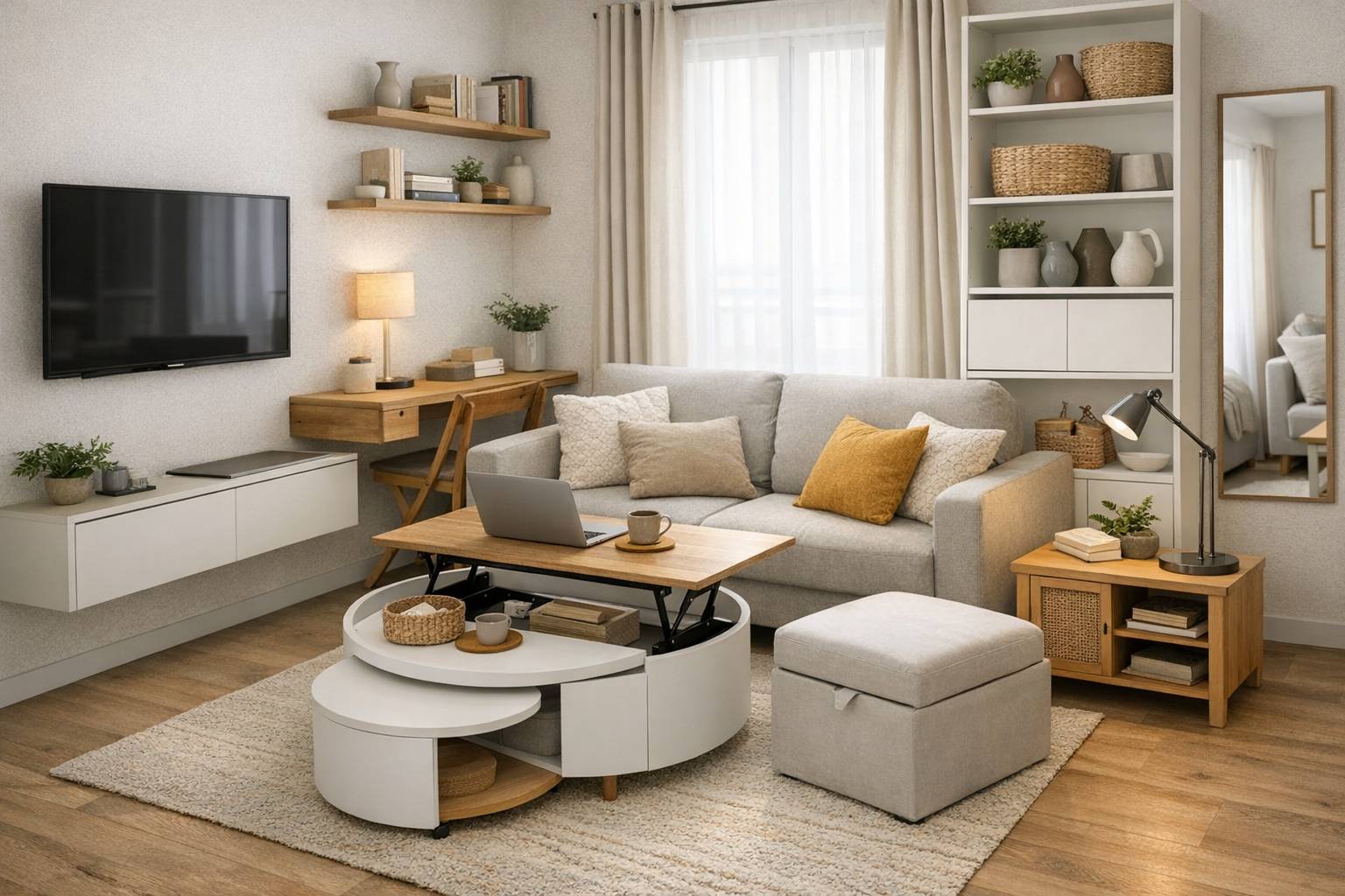C&oacute;mo amueblar un sal&oacute;n peque&ntilde;o: trucos de distribuci&oacute;n y muebles que ahorran espacio