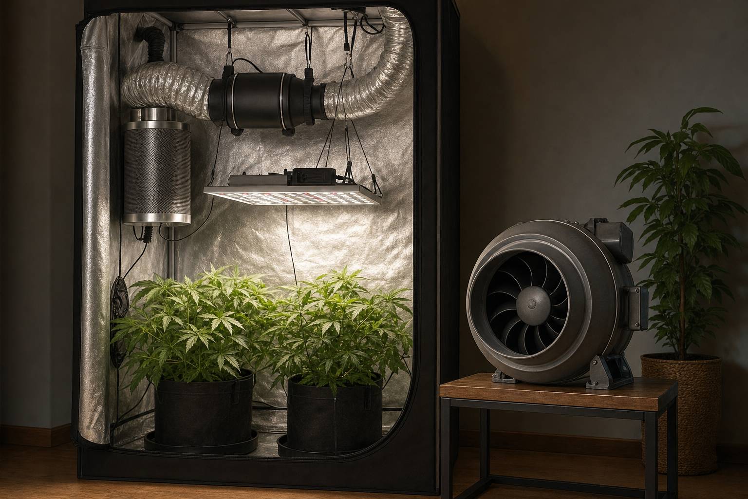 Extractores en línea o helicoidales: diferencias y cuál conviene para un armario de cultivo de marihuana